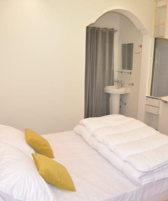 master bed with breakfast